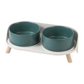 AHX elevated ceramic dog bowl set with splash guard for mess-free meals.