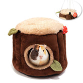 Aichillatum guinea pig hideout, stump style, cozy shelter for small pets.