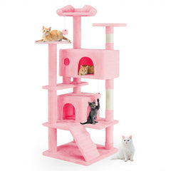 Aidoly Cat Tree 54 inch top perches for elevated lounging and exploration