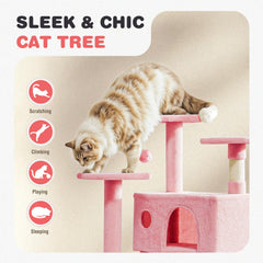 Aidoly Cat Tree dangling bells provide interactive hunting fun