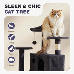 Aidoly Cat Tree sisal posts satisfy scratching instincts with durable rope.