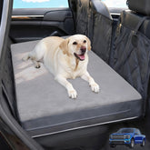 Aiedouler backseat bed setup shows plush, secure resting space for dogs.