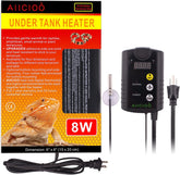 Aiicioo under-tank heater thermostat front view delivering steady terrarium warmth.