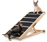 AIMSEAL Dog Ramp Bed Wide 17-1inch demonstrates steady ascent onto a high bed
