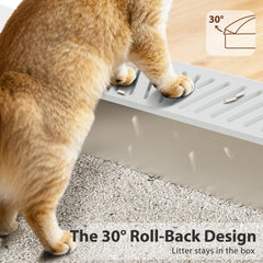AIPERRO enclosed metal litter box provides privacy and simple cleaning.