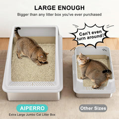 AIPERRO jumbo multi-cat litter box interior provides space for multiple cats.