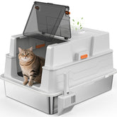 Aiperro XXXL enclosed litter box with lid, flip-top open for easy scooping and cleaning