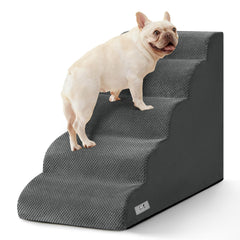 Airpanda 5-step dog stairs for high beds helping small dogs climb safely.