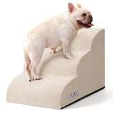 Airpanda Dog Stairs three-step beige on sofa for easy bed access