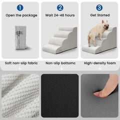 Airpanda dog steps for bed 5-step offers higher climb for tall beds.