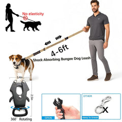 AIRUIDOG heavy-duty leash with bungee for comfortable, shock-absorbed runs.