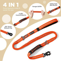 AIRUIDOG shock-absorbing bungee leash reduces strain for you and dog.