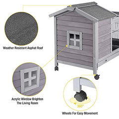 Aivituvin rabbit hutch lockable wheels for added stability