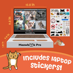 AIWEILUCK cat-scratcher laptop-open shows interactive setup for curious cats