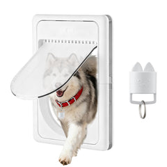 AJKJ Smart Pet Door front view shows seamless entry for large dogs.