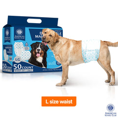AKC disposable diapers with quick drying core keep fur clean after accidents