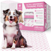 AKC Paw and Bone training pads pink box 100-count for easy indoor training