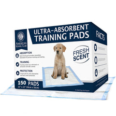 American Kennel Club ultra-absorbent training pad with leak-proof surface for indoor use.
