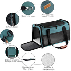 Akinerri airline-approved carrier ready for airline cabin or car travel.