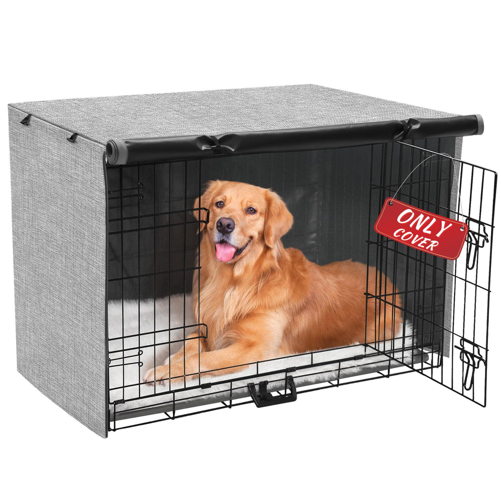 Akinerri dog crate cover front view showing waterproof privacy for your pet.