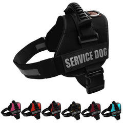 ALBCORP service dog vest with reflective trim for safer outdoor work.