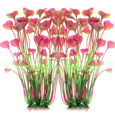 ALEGI red plastic fish-tank plants provide vibrant color and safe hiding for fish