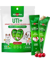 Alfa Love Pets UTI supplement stick in chicken flavor packaging for easy dosing.