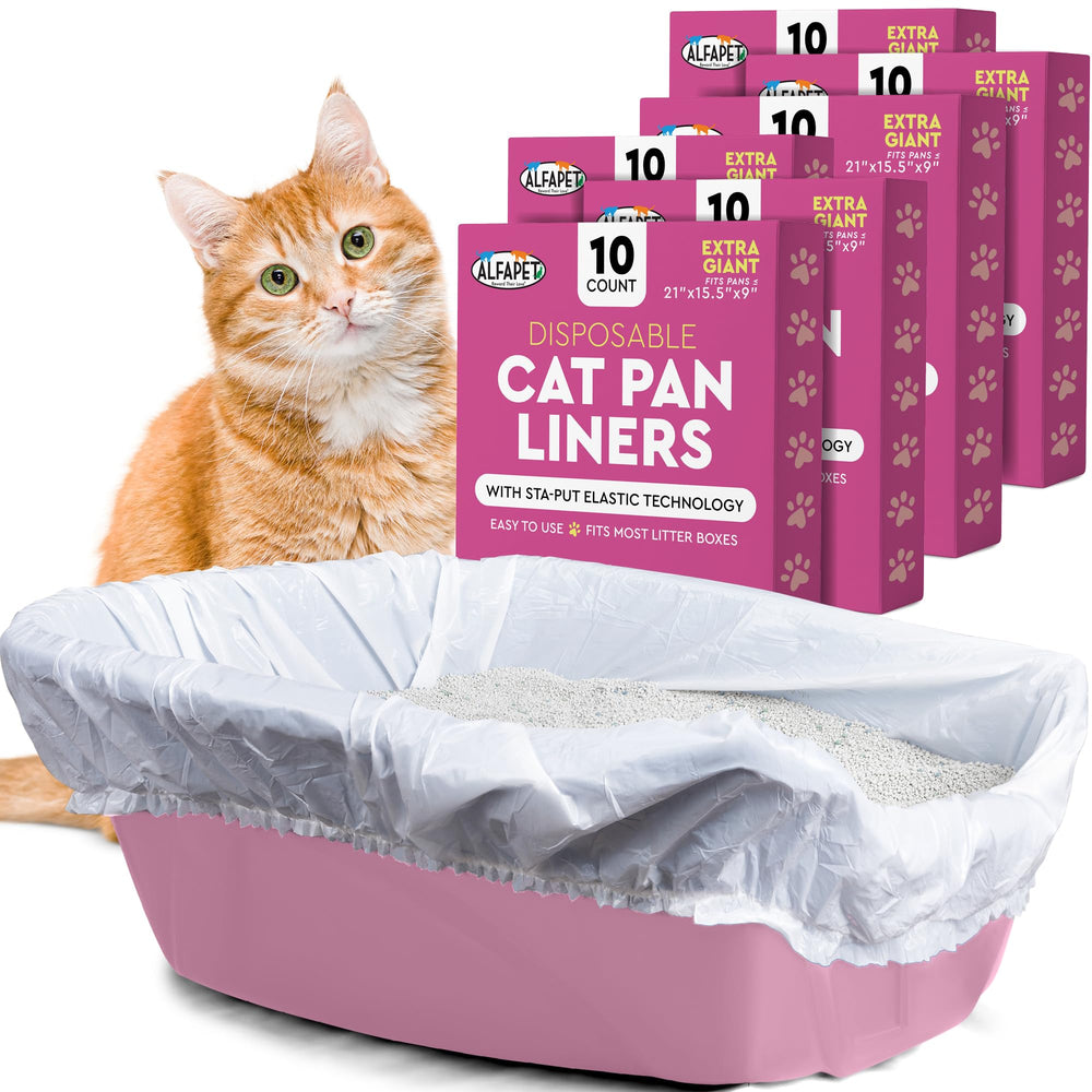Alfapet heavy-duty extra giant liner fits a large litter pan securely.