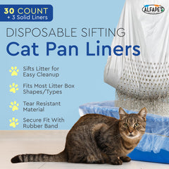 Alfapet Original Sifting Liners layered top for secure fit and spill resistance.