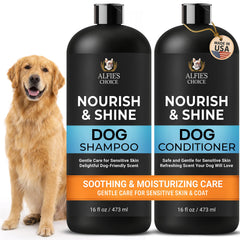ALFIE'S CHOICE dog shampoo lavender rosemary bottle nourishes coat and soothes sensitive skin