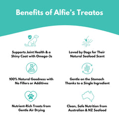 ALFIE'S TREATOS sealed bag emphasizes freshness and convenience