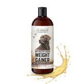 All American Canine Weight Gainer bottle label, high calorie dog supplement.