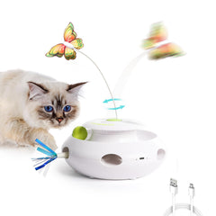 ALL FOR PAWS 3-in-1 interactive butterfly flutter toy engages indoor cats with varied play.