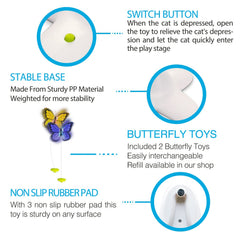 ALL FOR PAWS Butterfly Flutter Bug Toy replacement butterfly attachments included