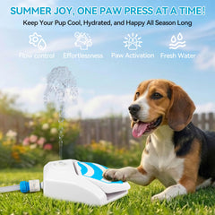 All For Paws paw-activated fountain showing quick drink from pedal.