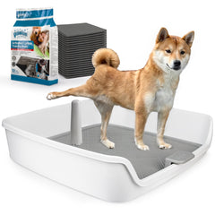 ALL FOR PAWS pee pad holder grid design directs urine into the tray for dry paws.