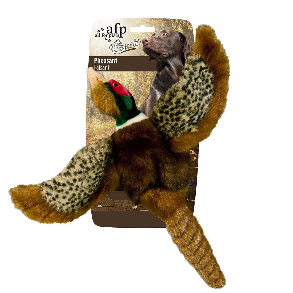 ALL FOR PAWS pheasant toy with realistic design for active play and exploration.