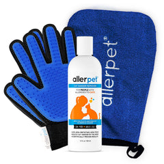 Allerpet cat dander remover bottle pour enables easy on-fur treatment.