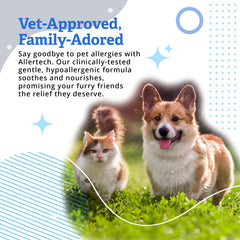 Allertech Allergen Pet Shampoo foamy lather for coat cleansing.