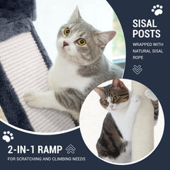 Allewie 68-inch cat tree warm lounging spots: cozy retreats after play sessions.