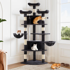 Allewie 73in cat tower with sisal posts encourages scratching while protecting furniture