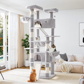 Allewie 81-inch cat tree with a stable base for big cats and secure play.