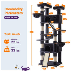 Allewie cat tree perching platforms provide lounging spots and territory surveillance.