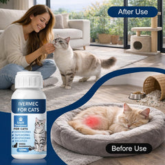 Alltripal Lvermect dewormer liquid for cats—easy mixing with wet food for daily use.