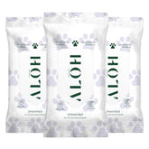 ALŌH hypoallergenic pet wipes unscented front pack for quick cleanups.