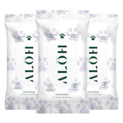 ALŌH hypoallergenic pet wipes unscented front pack for quick cleanups.