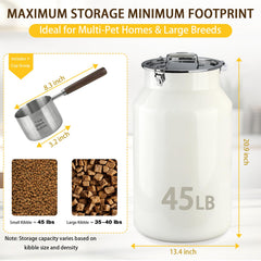 Aloxina 45 lb lid close-up highlights airtight seal protecting dry food