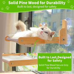 Strong suction cups secure the perch to glass without drilling