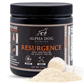 Alpha Dog Nutrition electrolytes beef-flavored powder poured for quick canine hydration