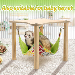 Alphatool natural wood stand adds sturdy support for small pets